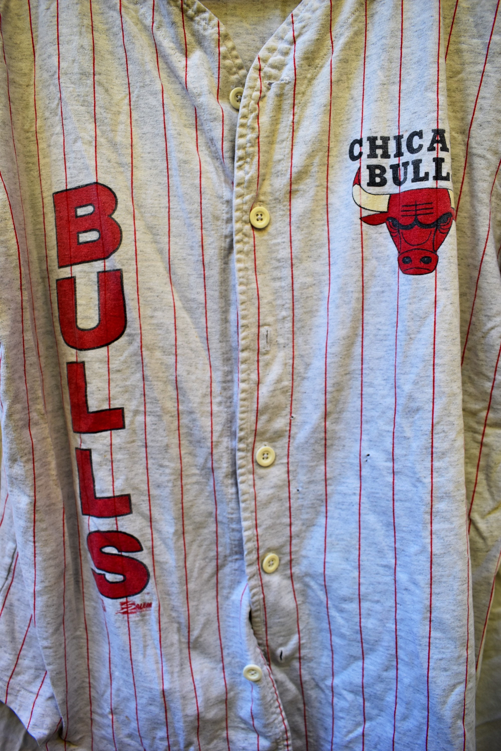 bulls button up jersey