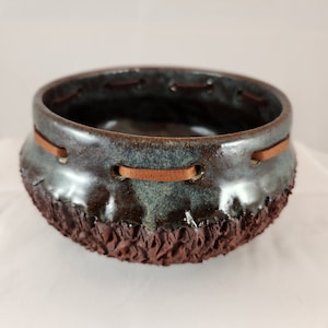 Lovely Bowl with Leather Lacing