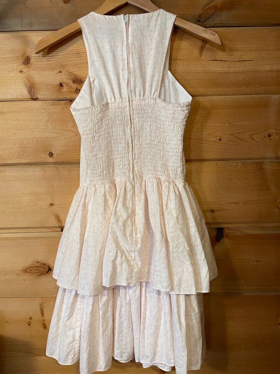 Vintage 1980's Small Smocked Halter Dress by All … - image 5