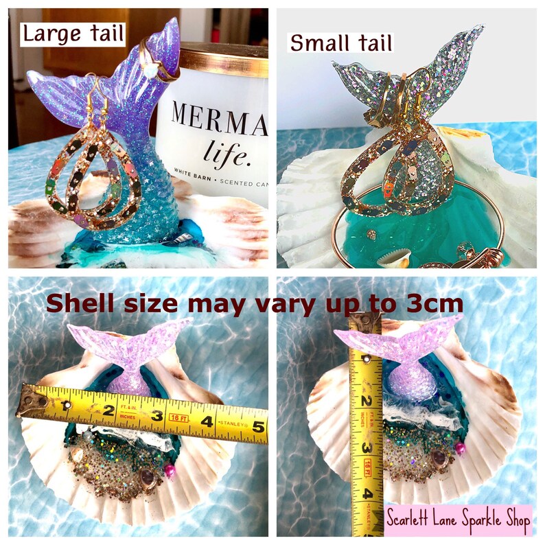 resin beach jewelry tray Mermaid tail trinket dish seashell ring tray