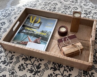Curly Maple Serving Tray with Side Handles