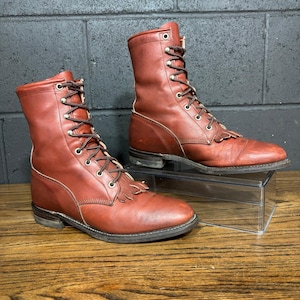 Justin Boots Men\'s‎ Burgundy Lace-Up Boots justin lace up boots products for sale | eBay main image 2