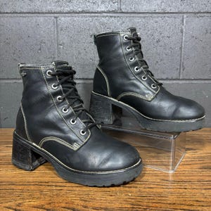 Y2k Platform Chunky Lace up Boots - Etsy