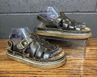 Vintage Y2K Women’s Chunky Brown Fisherman Sandals Size 6.5 Wide