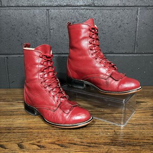 Vintage Red Boots 7.5 - Etsy display picture 1