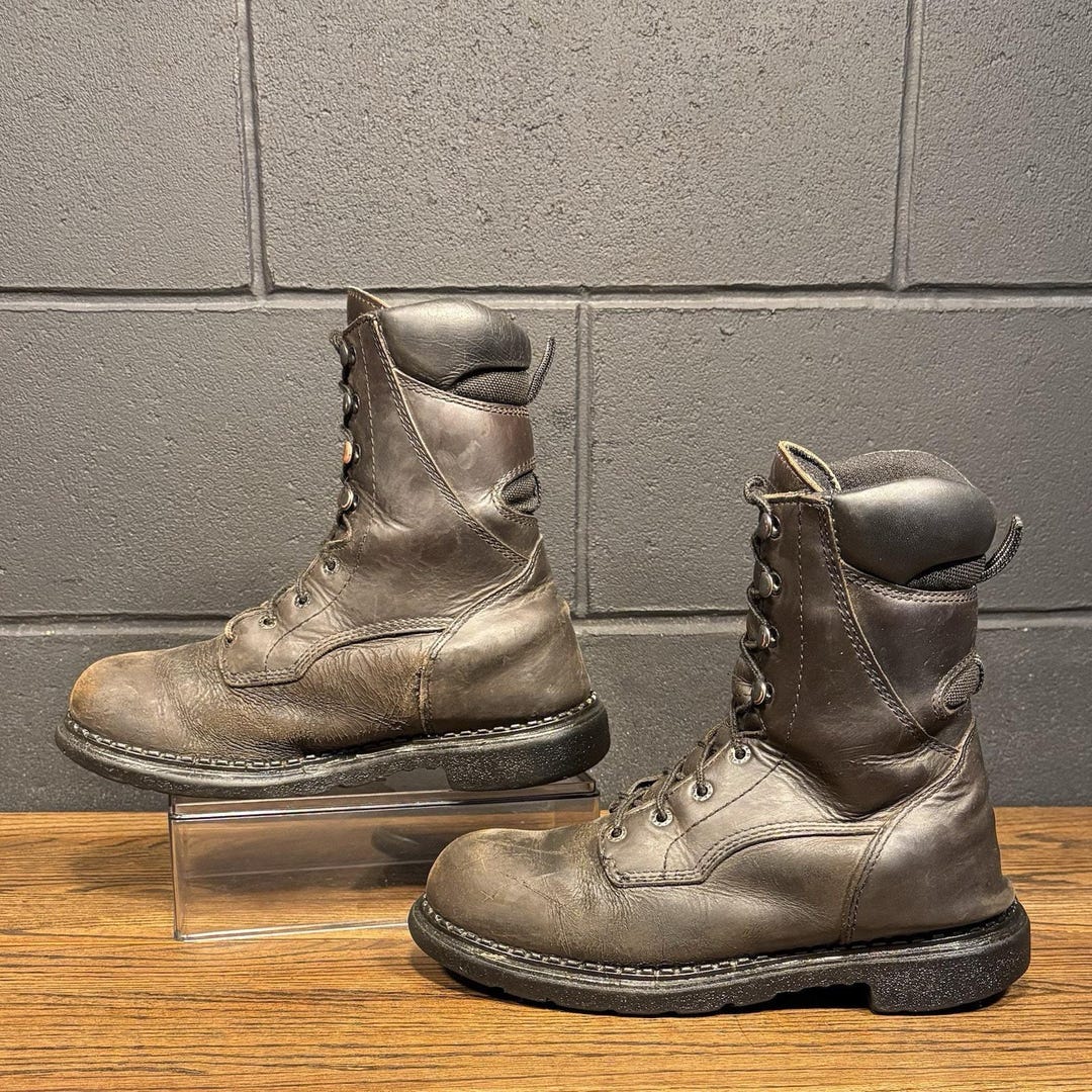 Vintage Red Wing 1411 Brown Leather 8” EH Work Boots Men’s 8 EE Made In USA Vintage Red Wing 1411 Brown Leather Work Boots, Men main image 2