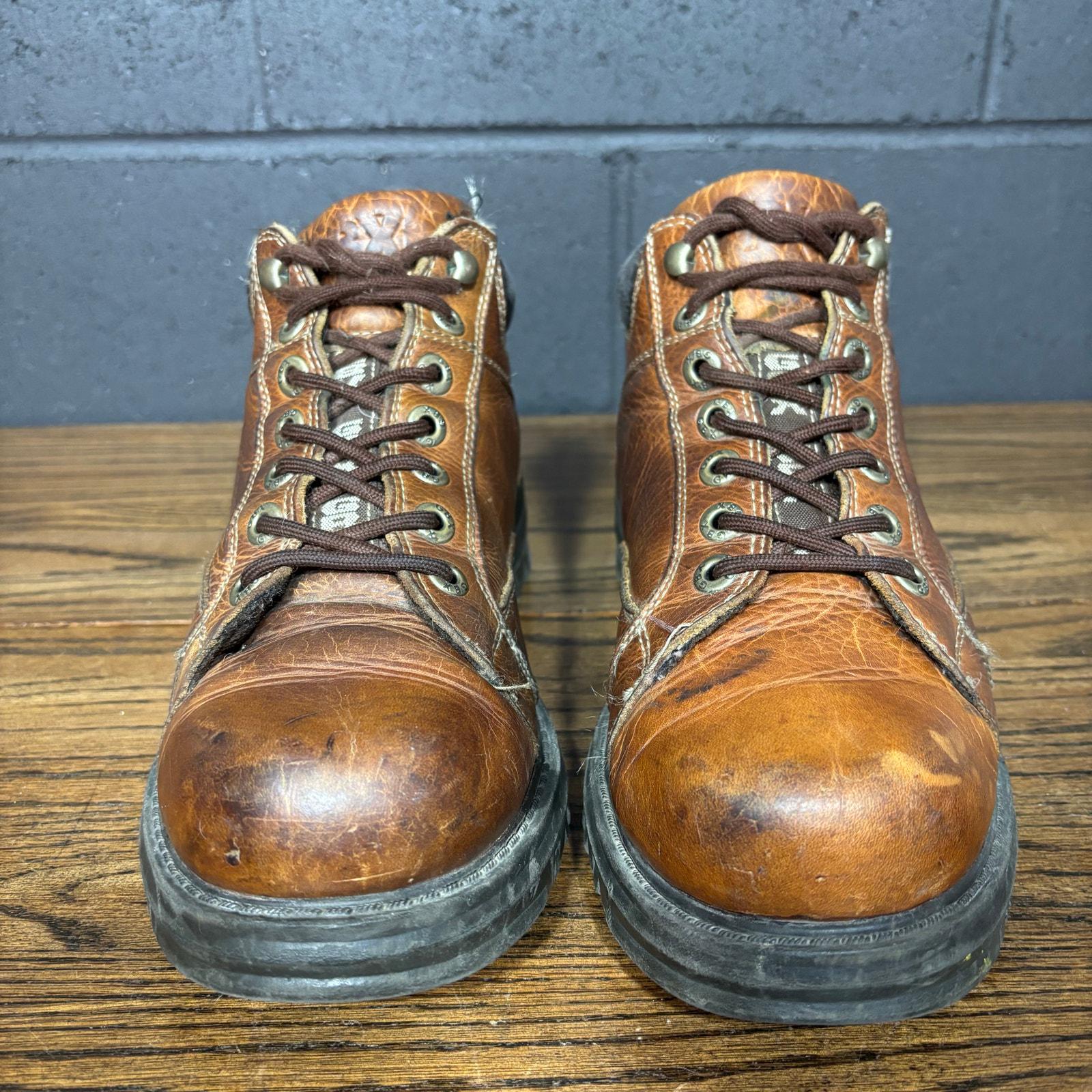 GBX Men's Brown Leather Work Boots Size 11M Lace-up Rugged Sole