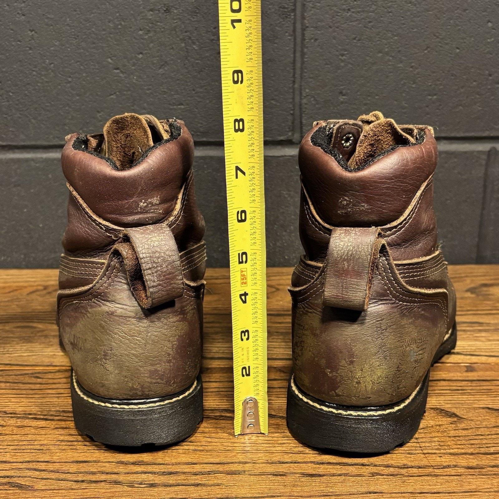 Vintage Carolina Brown Leather Steel Toe Work Boots, Union  display picture 2