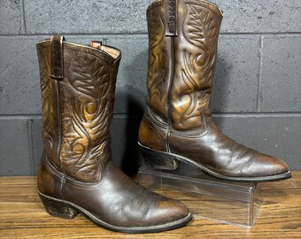 Vintage Red Wing Pecos Western Boots Brown Leather Pull On USA Men’s 11.5 - 12