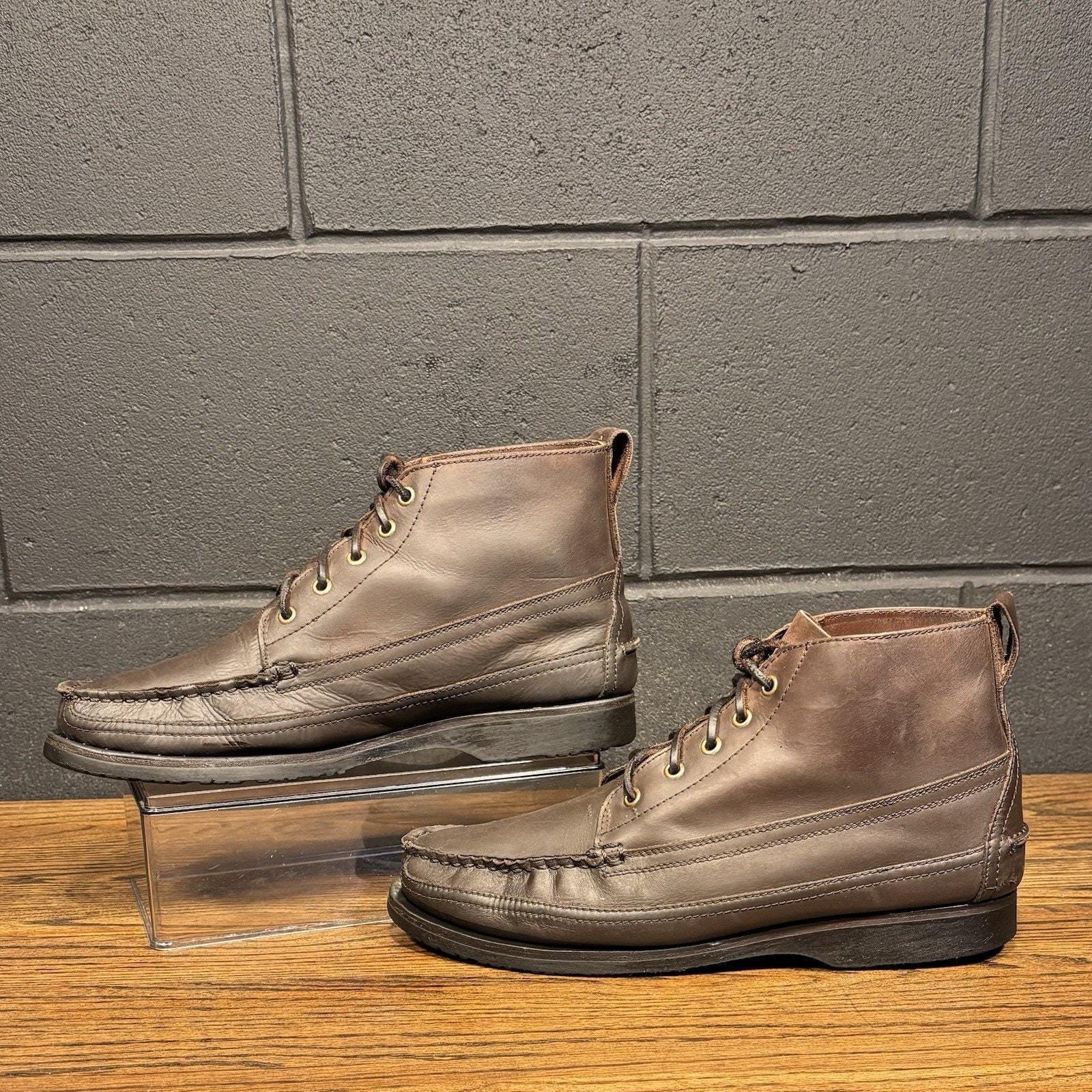 Vintage BASS Y2K Brown Leather Chukka Desert Boots Men\'s Shoes Wallabees Mens Clarks Wallabee Scout Boots In Brown | Soletrader main image 4