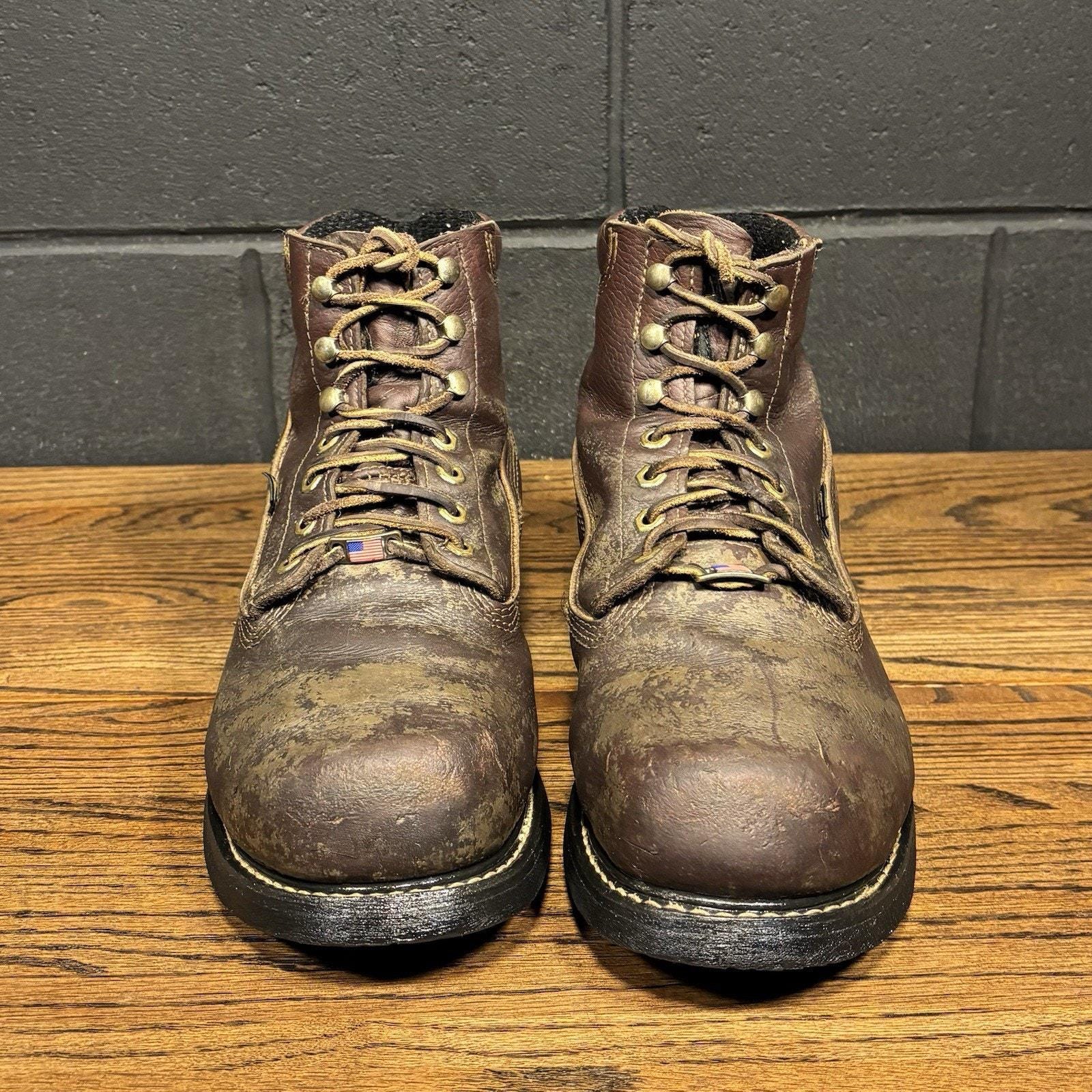 Vintage Carolina Brown Leather Steel Toe Work Boots, Union  display picture 1