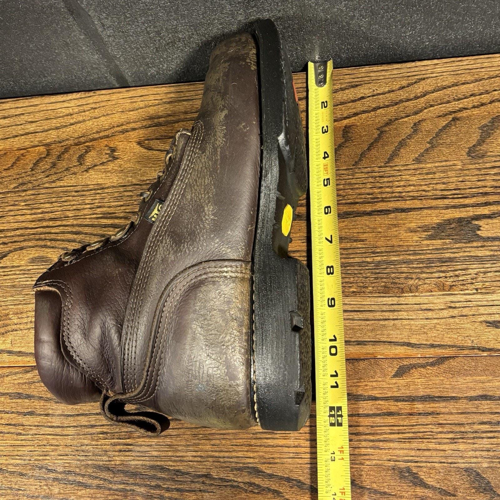 Vintage Carolina Brown Leather Steel Toe Work Boots 10.5 EE Union Made In USA Carolina Workwear Steel Toe Boots for Men for Sale | Shop  main image 2