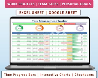 Aufgaben-Tracker Vorlage: Excel & Google Sheets (Digitaler Download)