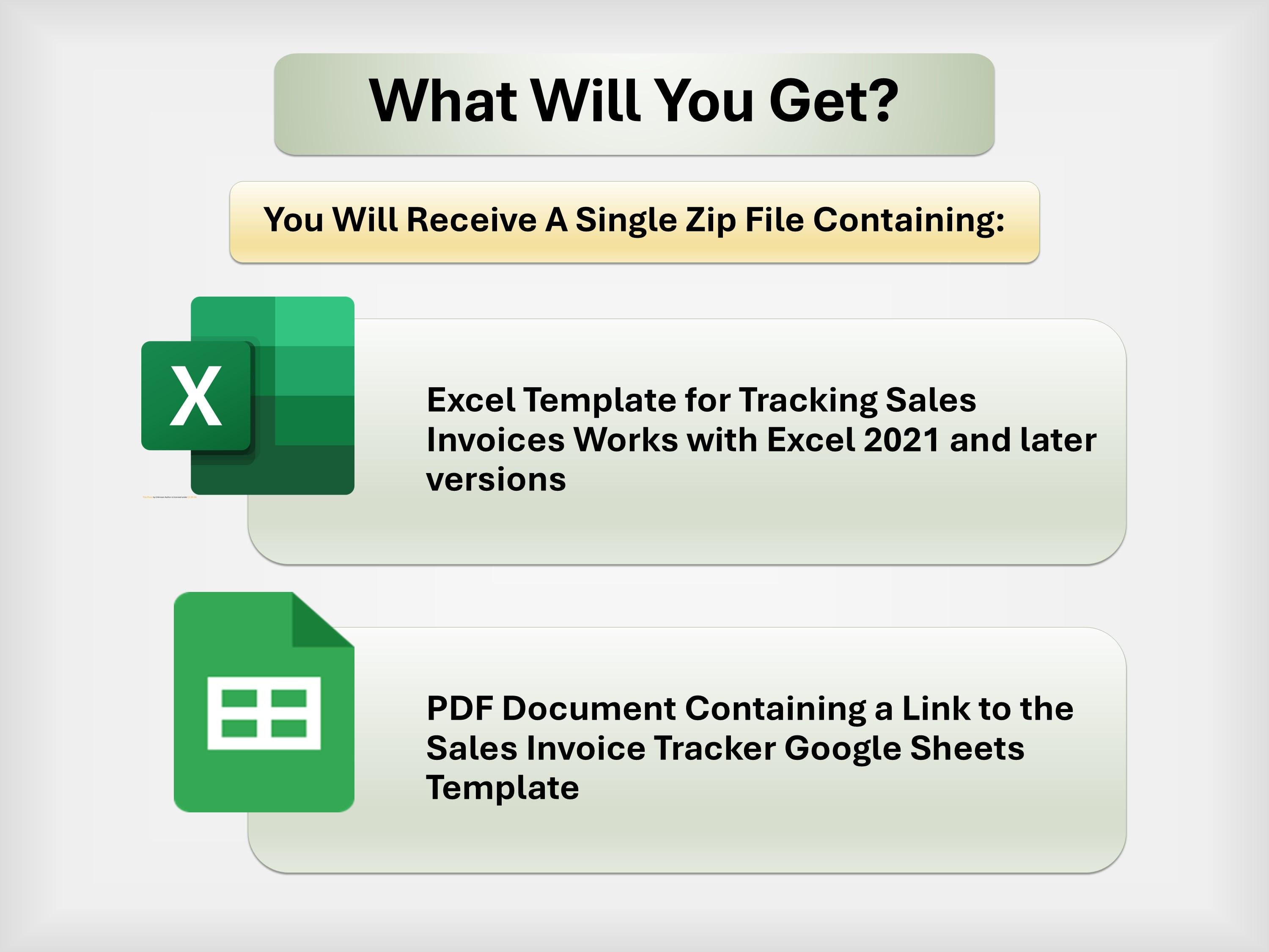 Sales Invoice Tracker Excel & Google Spreadsheet Template | Generator ...