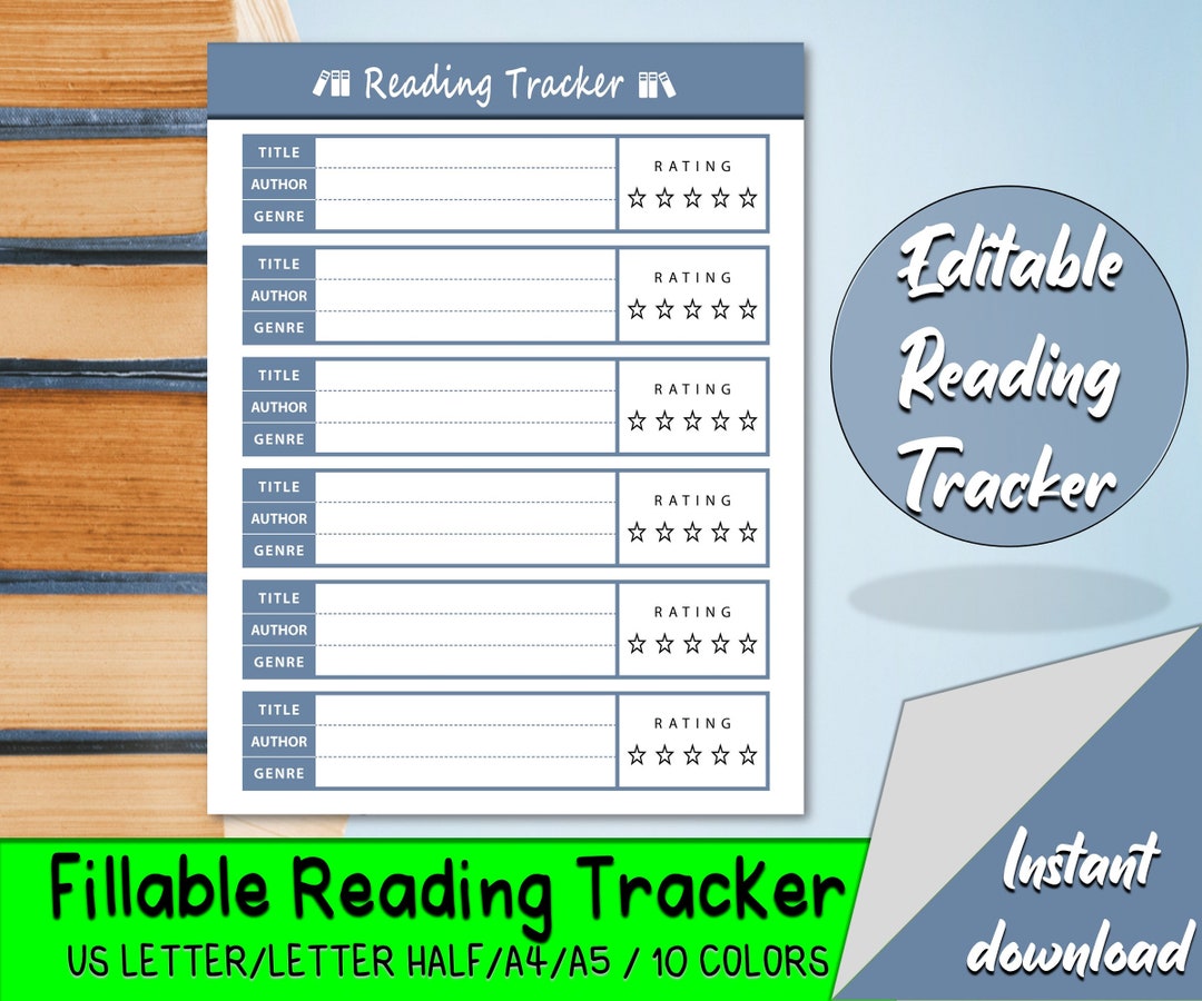 Reading Tracker Editable Printable Book Tracker Template Etsy Reading Tracker Editable Printable Book Tracker Template Etsy