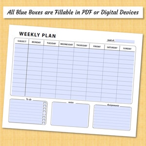 Homeschool Weekly Schedule Template | Editable Study Planner | Homework ...