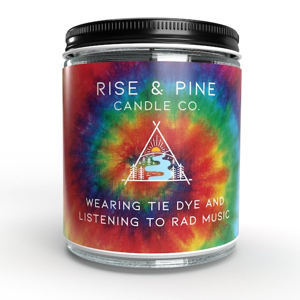 Nag Champa Tie-dye Soy Wax Candle | Cannabis décor | Incense | Music Gift | Marijuana Gift | Scented soy candle | Unique Gifts for Him