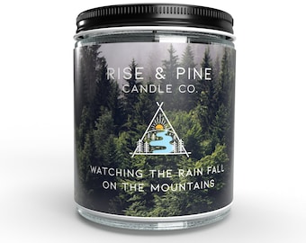 Rain Petrichor Soy Wax Candle | Rainfall Candle | Mountain Candle | Outdoors Gifts | Watching the Rain Fall on the Mountain