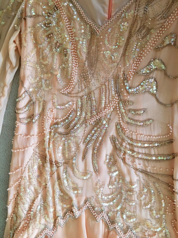 Lillie Rubin Dress, Peach, 100% Silk, 1992, Great… - image 6