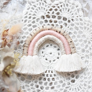 Pastel Small Macrame Rainbow Wall Hanging | Fiber Rainbow | New Baby Gift| Baby Nursery Wall Decor | Pastel Rainbow | Nursery Wall Hanging