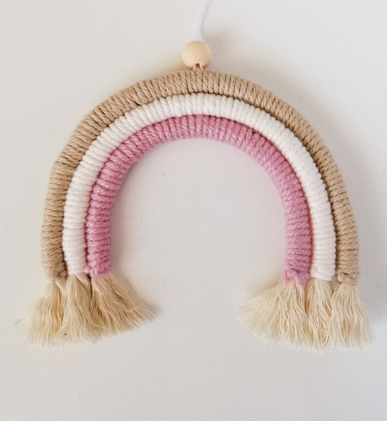 Boho Rainbow Nursery Mobile Blush Pink Rainbow Baby Mobile Etsy