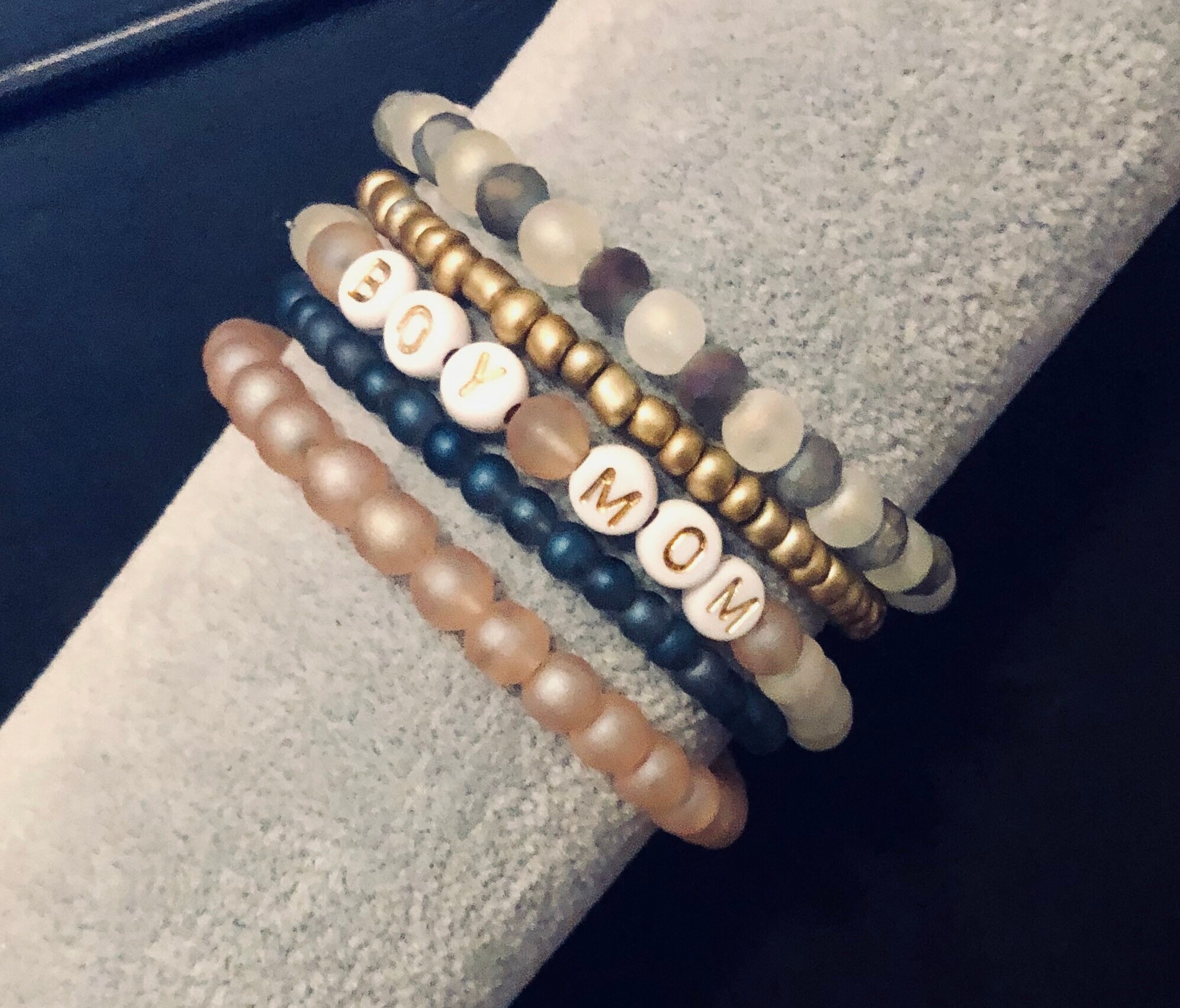 Boy Mom Bracelet Set Etsy