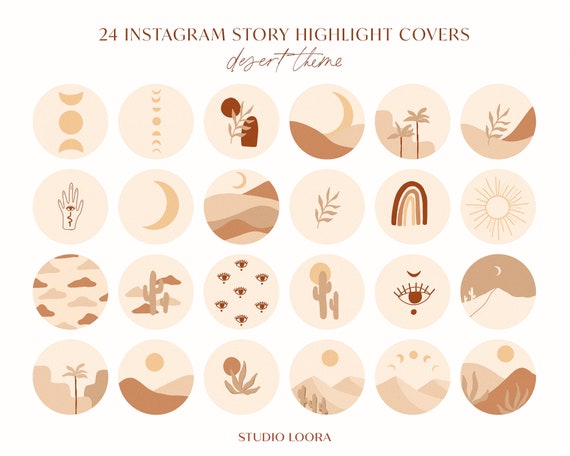 24 Instagram Story Highlight Cover Icons Hand Drawn Icons | Etsy
