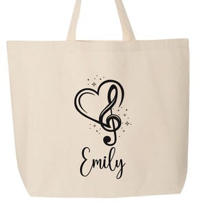 Personalized Music Tote Bag: Piano Book, Musician Gift