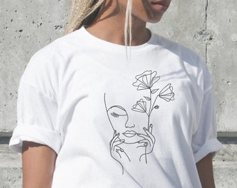 Flowers Shirt Cotton T-shirt Art 