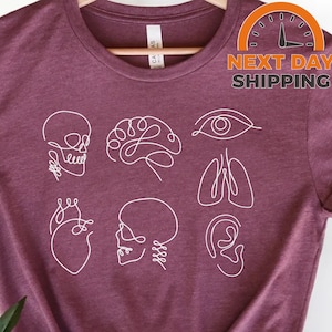 Felpa con stampa anatomica su una riga: regalo per infermiere, biologia medica immagine 1