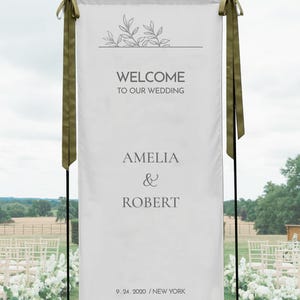 Fabric Wedding Welcome Sign Modern Wedding Welcome Sign Fabric Linen Custom Wedding ceremony Boho Wedding Welcome Sign Wedding Ceremony Sign