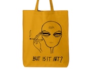But Is It Art Tote Bag, Cotton Tote Bag, One Line Art, One Line Drawing, Gift For Her, Shopping Bag, Grocery Bag, Shoulder Bag, Eco-Friendly
