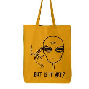 But Is It Art, Cotton Tote Bag, One Line Art, One Line Drawing, Gift For Her, Shopping Bag, Grocery Bag, Shoulder Bag, Trendy Tote Bag