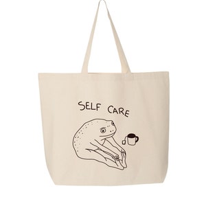 Self Care Frog, Self Care Gift, Be Kind, Aesthetic Tote Bag, Trendy Tote Bag, Cute Tote Bags, Self Love,Positive Vibes,Birthday Gift For Her