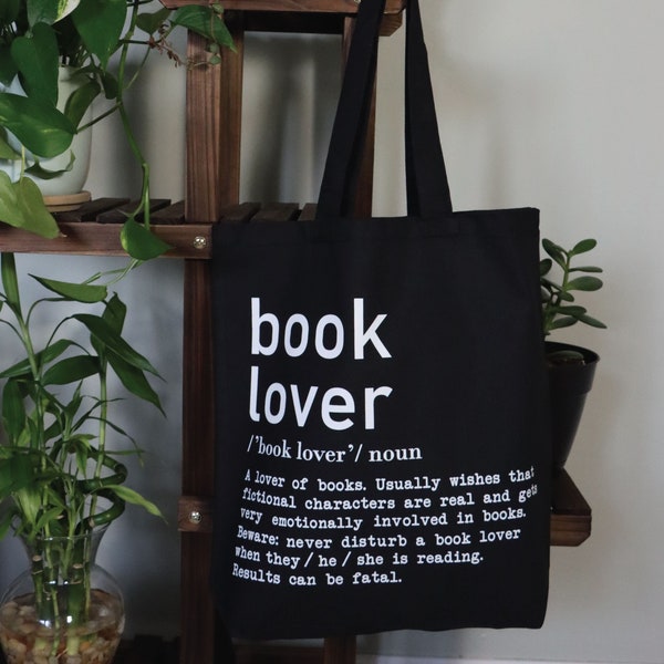 Book Lover Noun Tote, Cotton Tote Bag, Book Tote Bag, Library Bag, Grocery Bag, Gift to Her, Book Lover, Shoulder Bag, Tote Bag Aesthetic