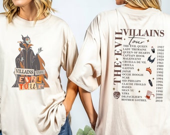 Villains Evil Tour Shirt, Vintage Disney Shirt, Disney Evil Queens Tee, Retro Disney Villains Tee