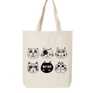 Cats Tote Bag, Cat Lover Gift, Kitten Tote Bag, Friendly Bag, Trendy Tote Bag, Market Tote Bag, Animal Lover,Large Canvas Tote,Cute Tote Bag