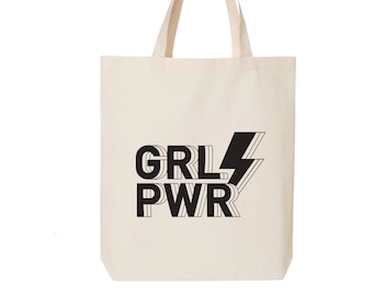 Female Empowerment Girl Power Girls Supporting Girls Reusable Shoulder bag Feminist National Womens Day Rainbow Bag GRL PWR Tote Bag