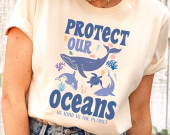 Protect Our Oceans Shirt, Women's Aesthetic Shirt, Coconut Girl Shirt, Summer T-shirt, Surf Shirt, Oceans Sensitive Shirt