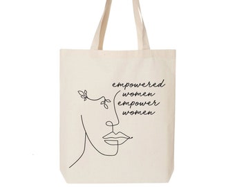 Empowered Women Empower Women, Feminist Tote Bag, Gift For Her, Girl Power, Trendy Tote Bag,  Retro Tote, Aesthetic Tote Bag, Cute Tote Bag