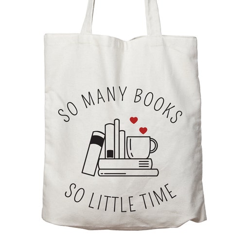 So Many Books So Little Time Book Reader Cotton Tote Bag Cushion Cover Gift 