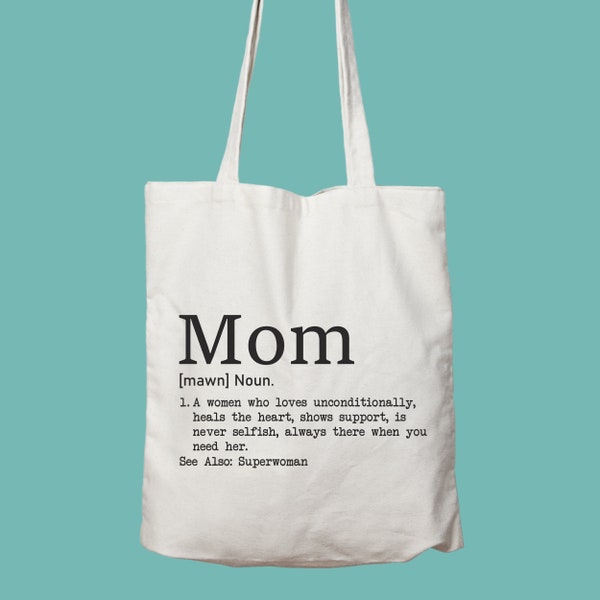 Mom Definition Tote Bag, Mom Bag, Mama Bag, Vriendelijke Tas, Moederdag Cadeau, Boodschappentas, Mom Tote Bag, Boodschappentas, Beste moeder ooit Tote Bag