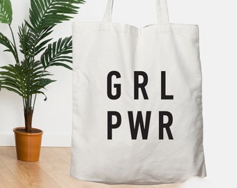 Female Empowerment Girl Power Girls Supporting Girls Reusable Shoulder bag Feminist National Womens Day Rainbow Bag GRL PWR Tote Bag