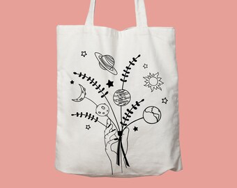 TOTE BLACK SCIENCE PERIODIC TABLE QUALITY COTTON STUDENT BAG FOR LIFE SHOPPER