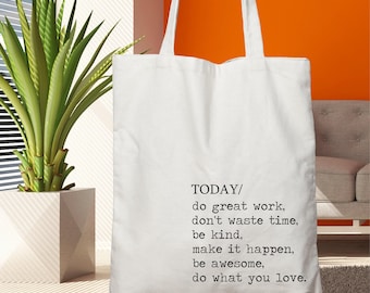 Cotton Canvas Tote Bag: Eco Friendly Shopping Tote, Reinforced Handles