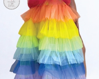 Rainbow Tulle Tutu Skirt, Pride Costume, Mother Daughter Matching