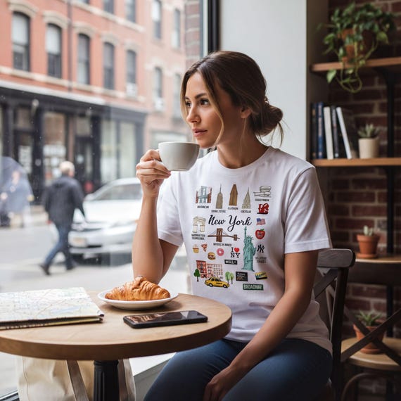 Unisex NYC Landmarks Tee: Iconic City Spirit - Soft Cotton Blend, Lasting Comfort, Durable Double Needle Stitch