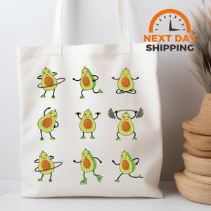 Avocado Gym Cotton Tote Bag: Eco-Friendly Reusable Shopper