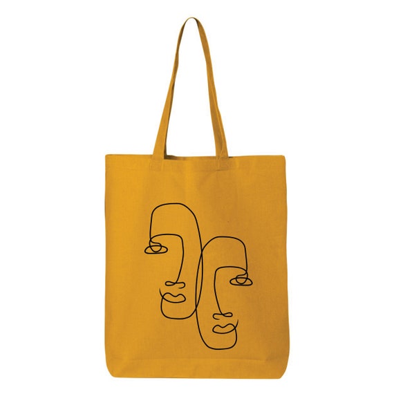 minimal woman face line art Tote Bag