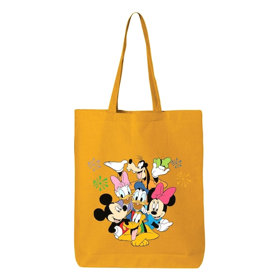 50 Anniversary Tote Disney Mickey Castle, Holiday Gift Tote, Festive Design (Medium & Large, Durable Cotton Canvas)
